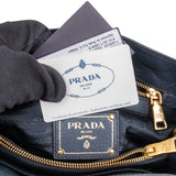 Prada Bleu Vitello Daino Handbag