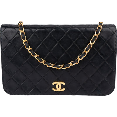 Chanel Quilted Lambskin 24K Gold Single Flap Shoulder Bag