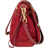 Prada Red Nylon Saffiano Leather Side Crossbody Bag