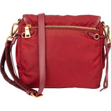 Prada Red Nylon Saffiano Leather Side Crossbody Bag