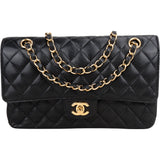 Chanel Quilted Caviar Leather Medium Double Flap Crossbody Bag