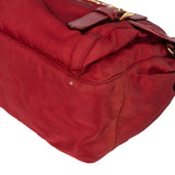 Prada Red Nylon Saffiano Leather Side Crossbody Bag