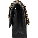 Chanel Quilted Caviar Leather Medium Double Flap Crossbody Bag