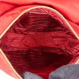 Prada Red Nylon Saffiano Leather Side Crossbody Bag