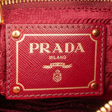 Prada Red Nylon Saffiano Leather Side Crossbody Bag