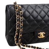 Chanel Quilted Caviar Leather Medium Double Flap Crossbody Bag