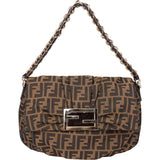 Fendi FF Monogram Big Baguette Buckle Shoulder Bag
