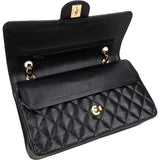 Chanel Quilted Caviar Leather Medium Double Flap Crossbody Bag