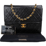 Chanel Quilted Lambskin 24K Gold Single Flap Shoulder Bag