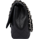 Chanel Quilted Caviar Leather Palladium Hardware Jumbo Single Flap Crossbody Bag