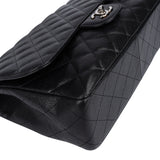 Chanel Quilted Caviar Leather Palladium Hardware Jumbo Single Flap Crossbody Bag