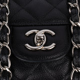 Chanel Quilted Caviar Leather Palladium Hardware Jumbo Single Flap Crossbody Bag