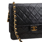 Chanel Quilted Lambskin 24K Gold Single Flap Shoulder Bag