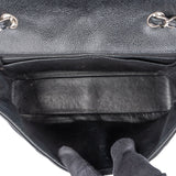Chanel Quilted Caviar Leather Palladium Hardware Jumbo Single Flap Crossbody Bag