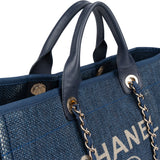 Chanel Blue Tweed Deauville Handbag