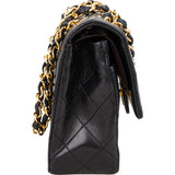 Chanel Quilted Lambskin 24K Gold Small Double Flap Crossbody Bag