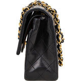 Chanel Quilted Lambskin 24K Gold Small Double Flap Crossbody Bag
