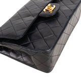 Chanel Quilted Lambskin 24K Gold Small Double Flap Crossbody Bag