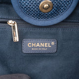 Chanel Blue Tweed Deauville Handbag