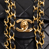 Chanel Quilted Lambskin 24K Gold Small Double Flap Crossbody Bag