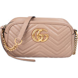 Gucci Pink Chevron GG Marmont Crossbody Bag