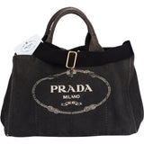 Prada Bright Black Canapa Handbag