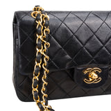 Chanel Quilted Lambskin 24K Gold Small Double Flap Crossbody Bag