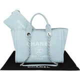Chanel Blue Tweed Deauville Handbag