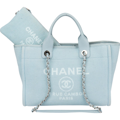 Chanel Blue Tweed Deauville Handbag