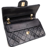 Chanel Quilted Lambskin 24K Gold Small Double Flap Crossbody Bag