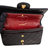 Chanel Quilted Lambskin 24K Gold Small Double Flap Crossbody Bag