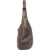 Gucci GG Leather Monogram Horsebit Hobo Bag