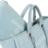 Chanel Blue Tweed Deauville Handbag