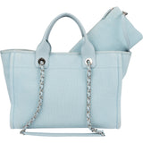 Chanel Blue Tweed Deauville Handbag