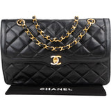 Chanel Quilted Lambskin Bicolor Double Flap Crossbody Bag