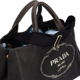 Prada Bright Black Canapa Handbag