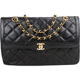Chanel Quilted Lambskin Bicolor Double Flap Crossbody Bag