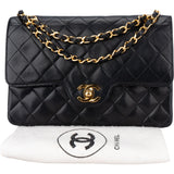 Chanel Quilted Lambskin 24K Gold Double Flap Crossbody Bag