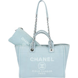 Chanel Blue Tweed Deauville Handbag