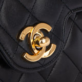 Chanel Quilted Lambskin 24K Gold Double Flap Crossbody Bag