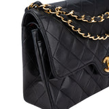 Chanel Quilted Lambskin 24K Gold Double Flap Crossbody Bag