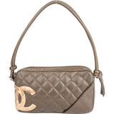 Chanel Quilted Lambskin Python Cambon Handbag