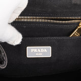 Prada Bright Black Canapa Handbag