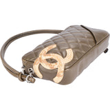 Chanel Quilted Lambskin Python Cambon Handbag