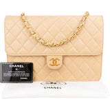 Chanel Quilted Lambskin 24K Gold Single Flap Crossbody Bag