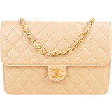 Chanel Quilted Lambskin 24K Gold Single Flap Crossbody Bag