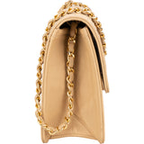 Chanel Quilted Lambskin 24K Gold Single Flap Crossbody Bag