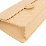 Chanel Quilted Lambskin 24K Gold Single Flap Crossbody Bag
