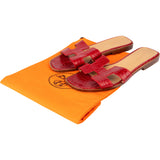 Hermès Rouge Exotic Crocodile Leather Oran Sandals (36)