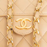 Chanel Quilted Lambskin 24K Gold Single Flap Crossbody Bag